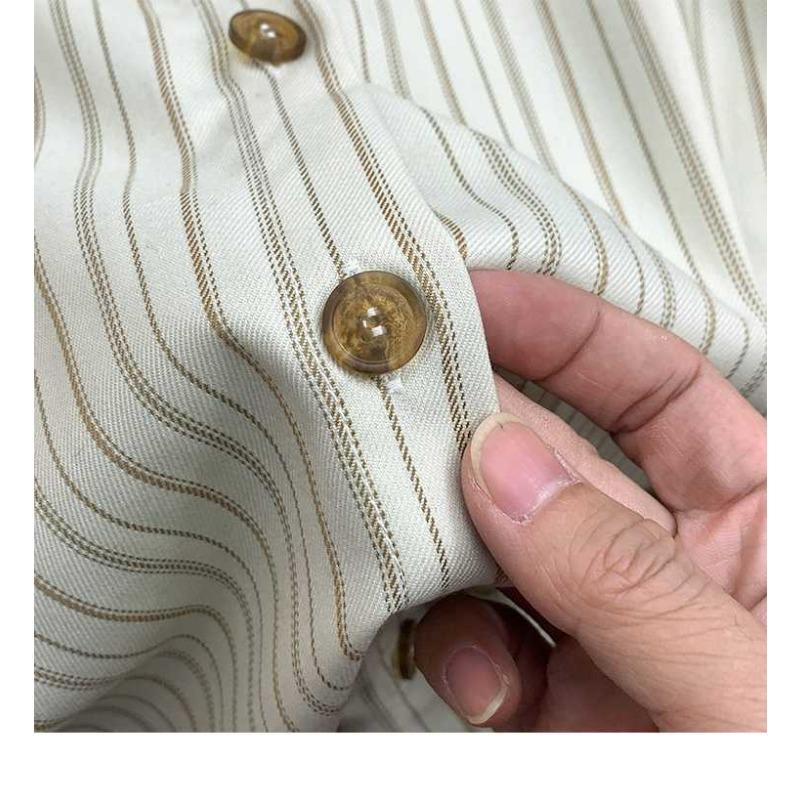 Spring Autumn Niche Design Sense Striped Small Loose Shirt Blouses & Shirts