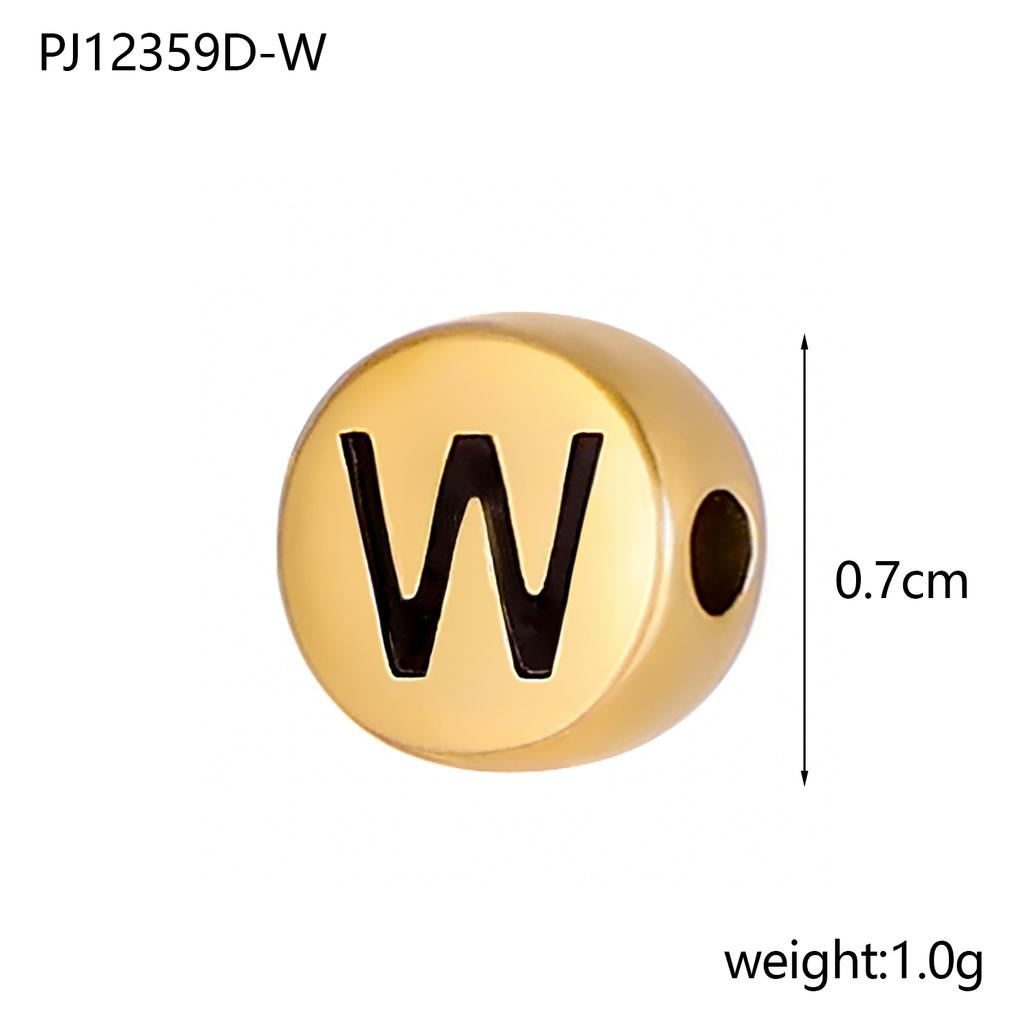 CARLIDANA High Polish Stainless Steel Letter Alphabet Beads Round Charms Pendants for Jewelry Making Diy Bracelets Necklace