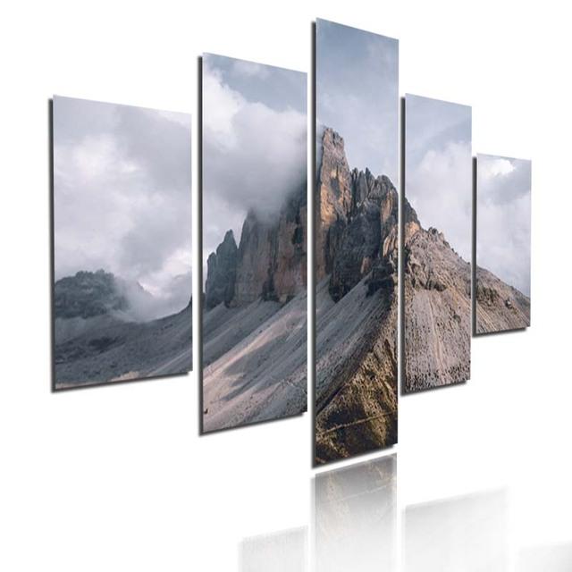 Sea Scenery Sunset Dusk Mountain Lake Landscape Poster  Canvas Painting 5 Pieces Modular Picture HD Print Wall Art Home Decor