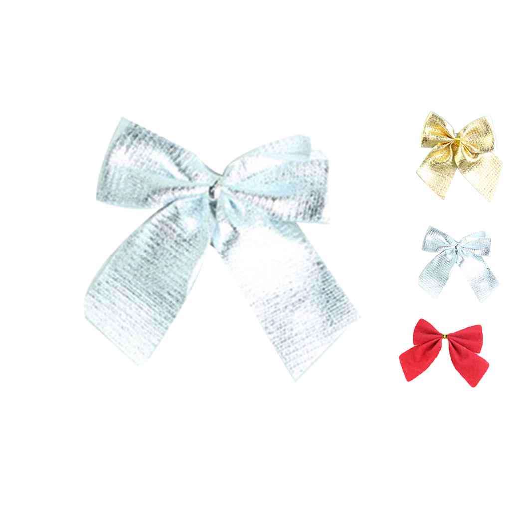 24pcs Christmas Tree Bowknot Xmas Tree Wedding Party Decoration Bows DIY Gift