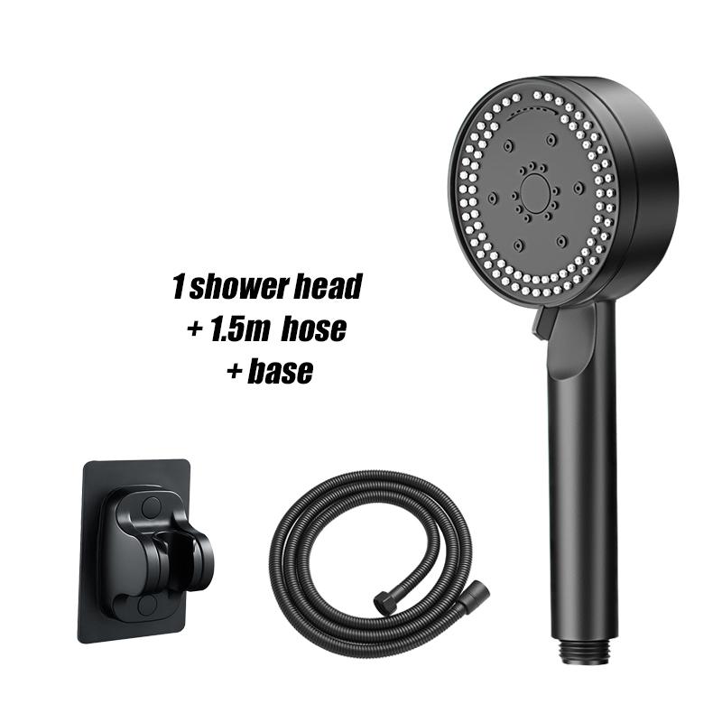 VILOYI 8 Modes Shower Head Adjustable High Pressure Water Saving ShowerHead Portable Handheld Black Bathroom Shower Accessories