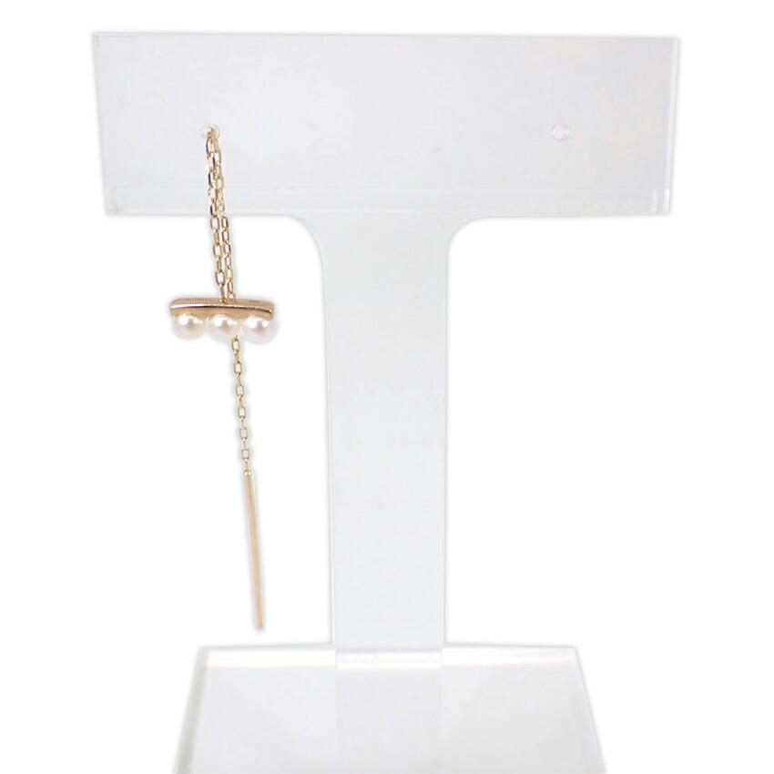 

[Б/у] Серьги с бриллиантами K18 Akoya baby Pearl/g424-27