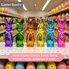 Glass Mirror Rabbit Decoration Ornament Colorful And Cute Mirror Rabbit Ornament Easter Home Decoration Day Gift