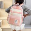 Retro Contrasting Color Backpack Large Capacity Workwear Schoolbag for Men and Women High School Students Computer Bag High Value Travel Backpack