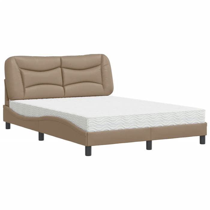 VidaXL Lit avec matelas cappuccino 120x200 cm similicuir 3208714