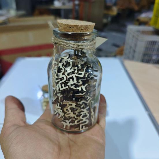 Bad Mood Gift Bottle Wooden Fucks Letter Pieces Vent Gift Jar