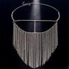 Long Tassels Face Mask Shimmering Rhinestone Mask with Adjustable Chain Crystal Fringes Mask Stylish Jewelry Accessory