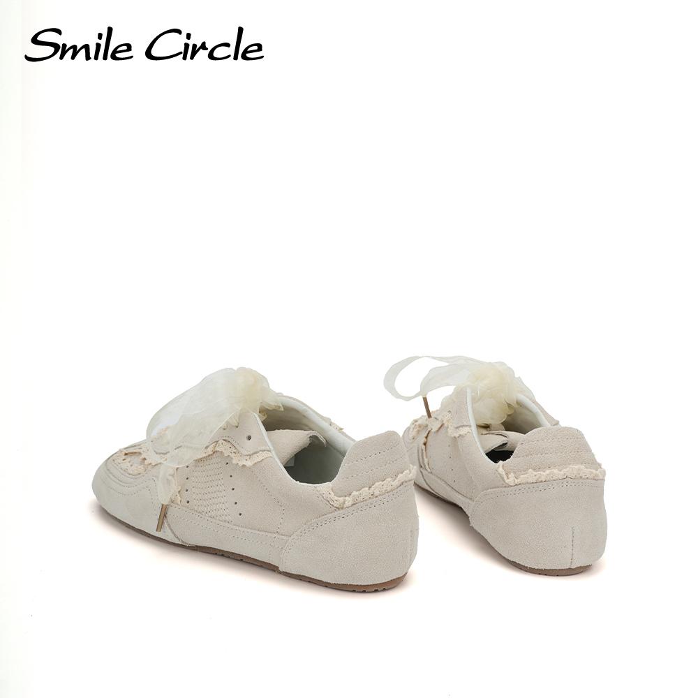 Genuine Leather Women Casual Shoes Round Toe Lace Up Trainers Fashion Comfortble Sneakers