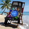 Custom Name Personalized Among Us Print Beach Towel, for Trip Camping Beach Party Home Decor, Birthday Gift for Family & Friends
