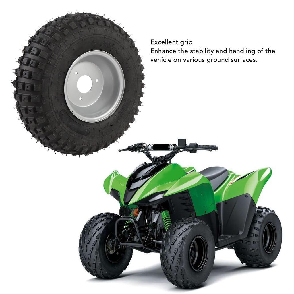 16X8-7 Tire with 3 Holes Rim 6PR Excellent Road Grip 7 Inches ATV UTV Tire Wheel for Go Kart Golf Cart Garden Lawn Mower