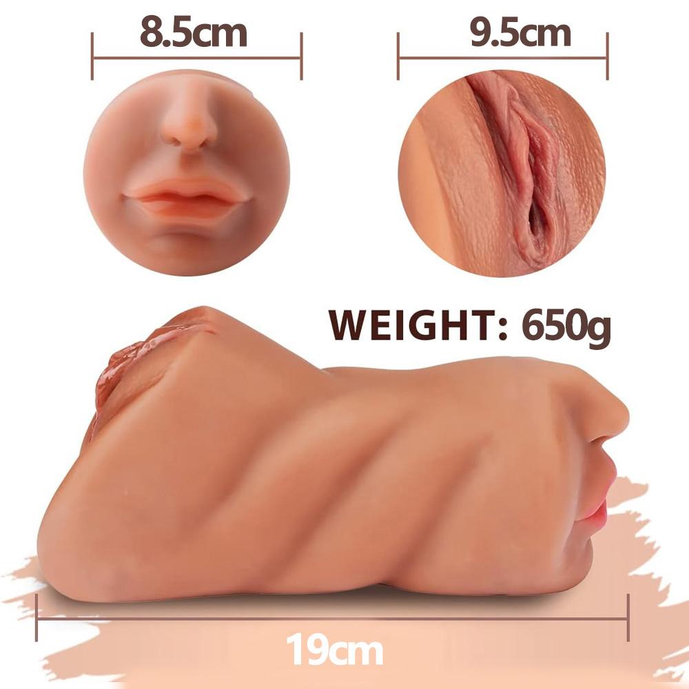 3 In 1 Pocket Pussy Sex Doll with Realistic Textured Mouth Vagina and Tight Anus Masturbator Male Stimulator Deep Throat Oral Adult Sex Toys