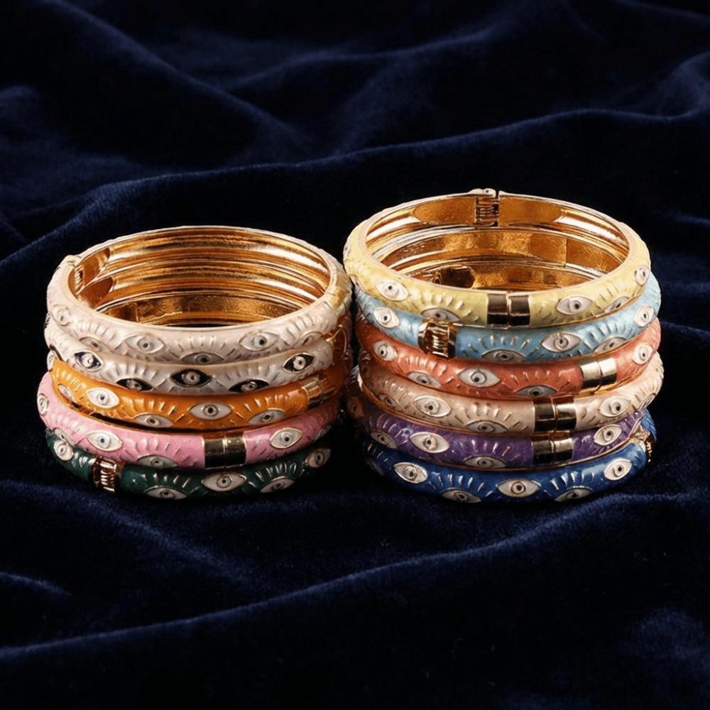 Colorful Demon Eyes Bangle Hip Pop Hand Bracelet Cool Enamel Bangle Gift