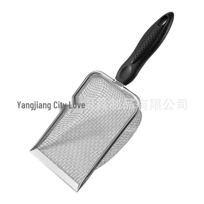 Stainless Steel Cat Litter Scoop with 10 Mesh, Reptile Sand Scoop, Beach Shovel, Reed/Chicken Shovel
