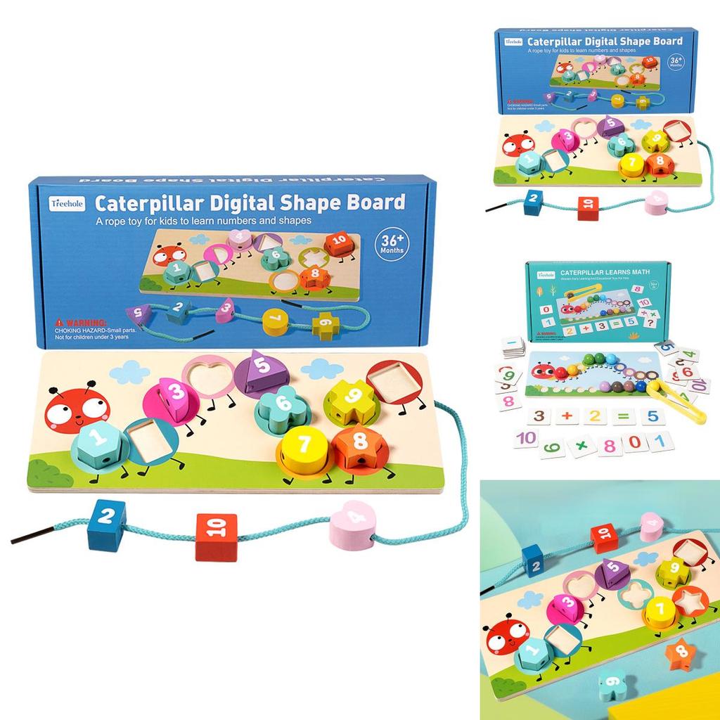 Wooden Caterpillar Number Matching Puzzle Educational Toy For Kids Learning And Development