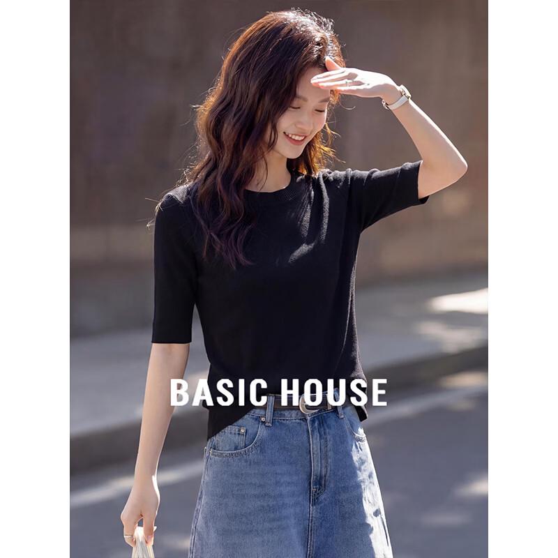 Basic House Women s Round Neck Knit Top S