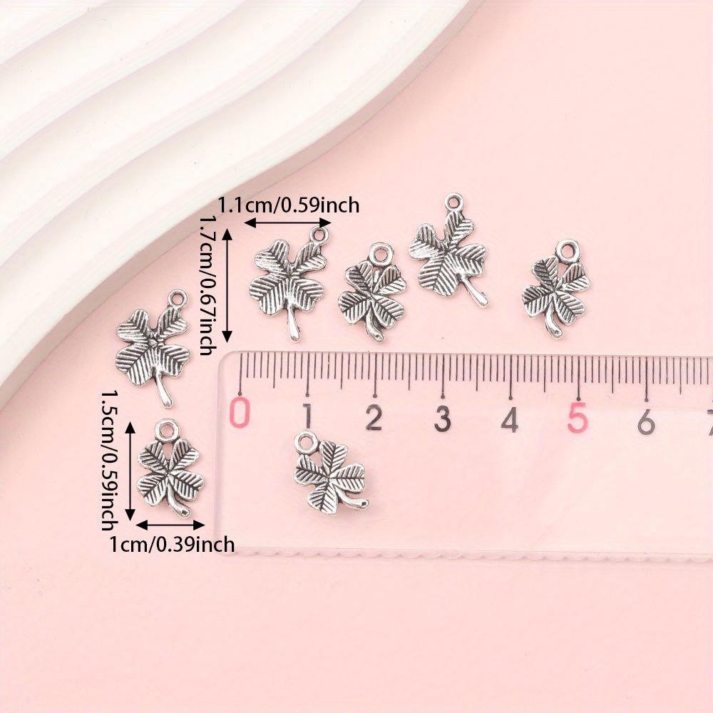 9/18/27pcs Alloy Clover Pendant, Plant Pendant, Four Leaf Clover Jewelry, DIY Summer Beach Ankle Bracelet Earrings