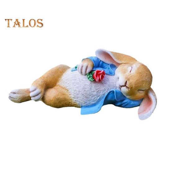 

Садовая фигурка спящего кролика, смоляная статуэтка лежащего розового кролика, скульптура животного, украшение для дома, офиса, интерьера и улицы, орнамент Rabbit