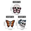 Butterfly Skeleton Skull Enamel Pins Custom Halloween Horror Brooches Lapel Badges Clothes Punk Jewelry Gift for Kids Friends
