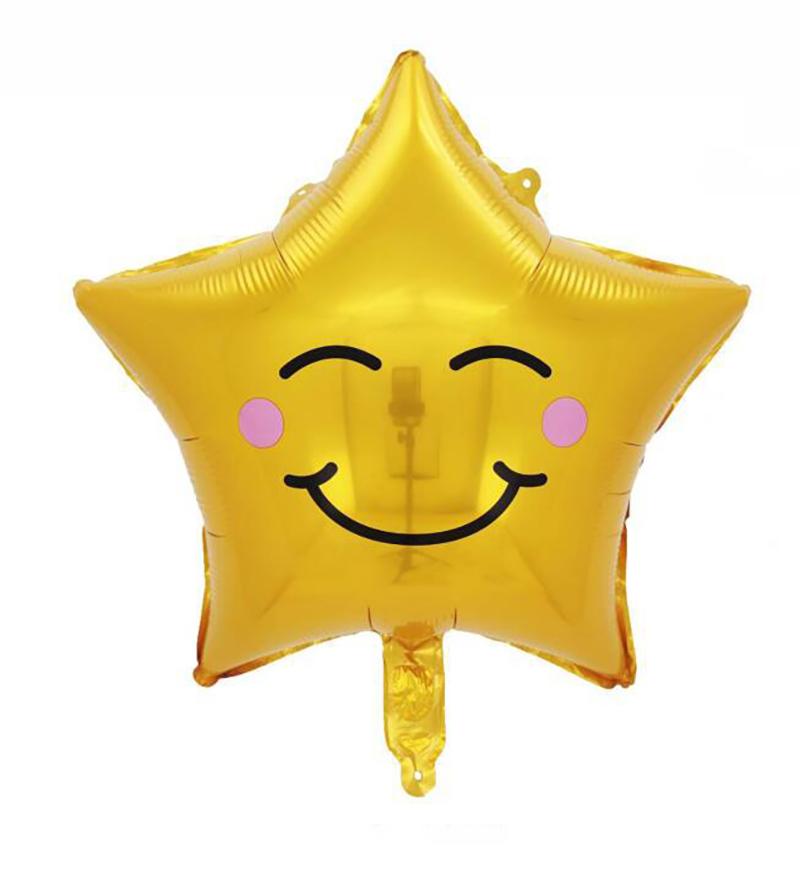 10Pcs 18inch Smiling Face Aluminum Foil Balloons for Wedding Children's Birthday Party Decor Baby Shower Field Balloon Kids Toys