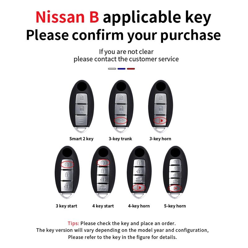 Zinc Alloy Car Key Case Cover 2/3/4/5 Button For Nissan Rogue Altima Maxima Sentra X Trail Patrol Murano Pathfinder Armada Versa
