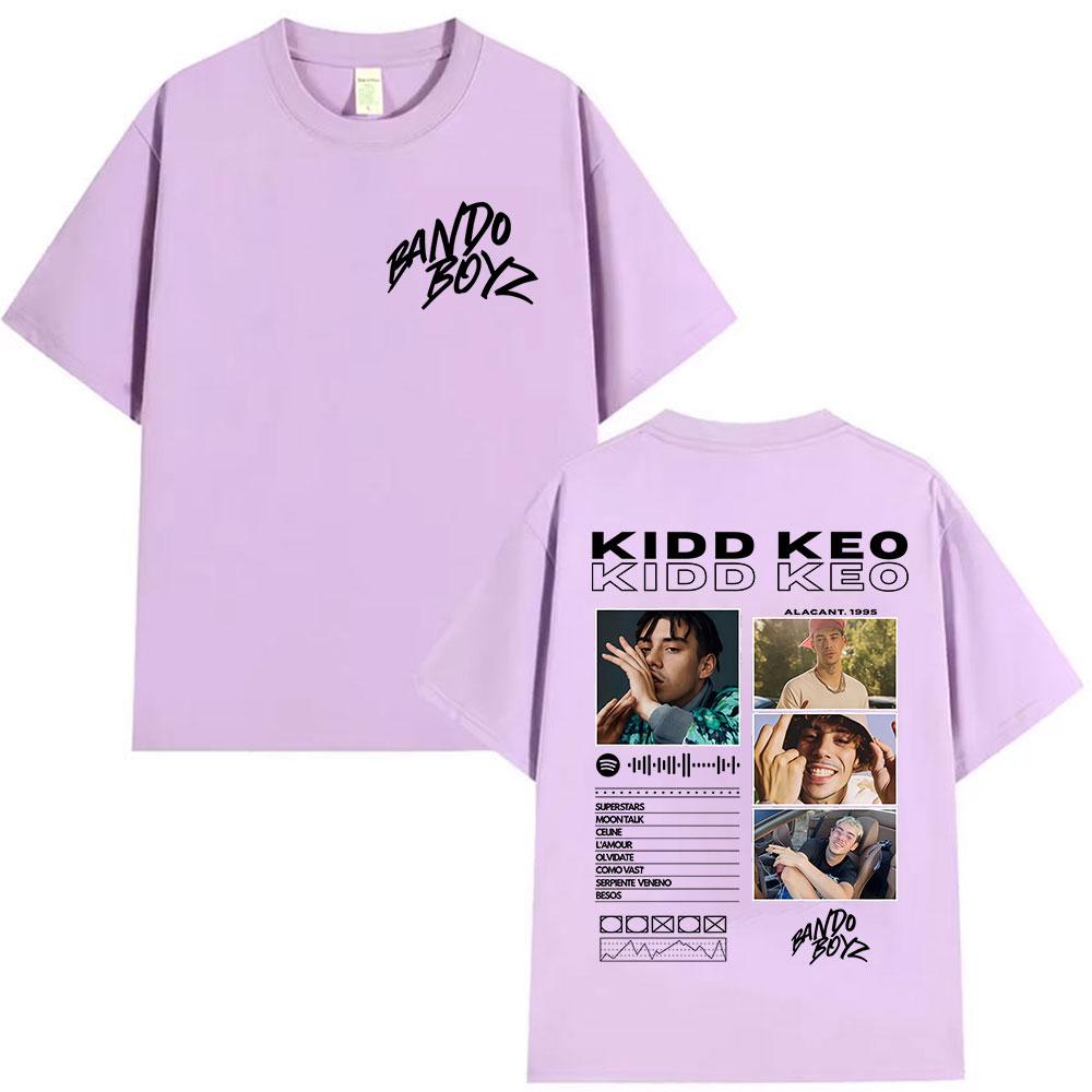 Rapper Kidd Keo Bando Boyz Album 2025 Graphic TShirts Mens Vintage Fashion Oversized Cotton T Shirt Hip Hop Clothing Tshirts