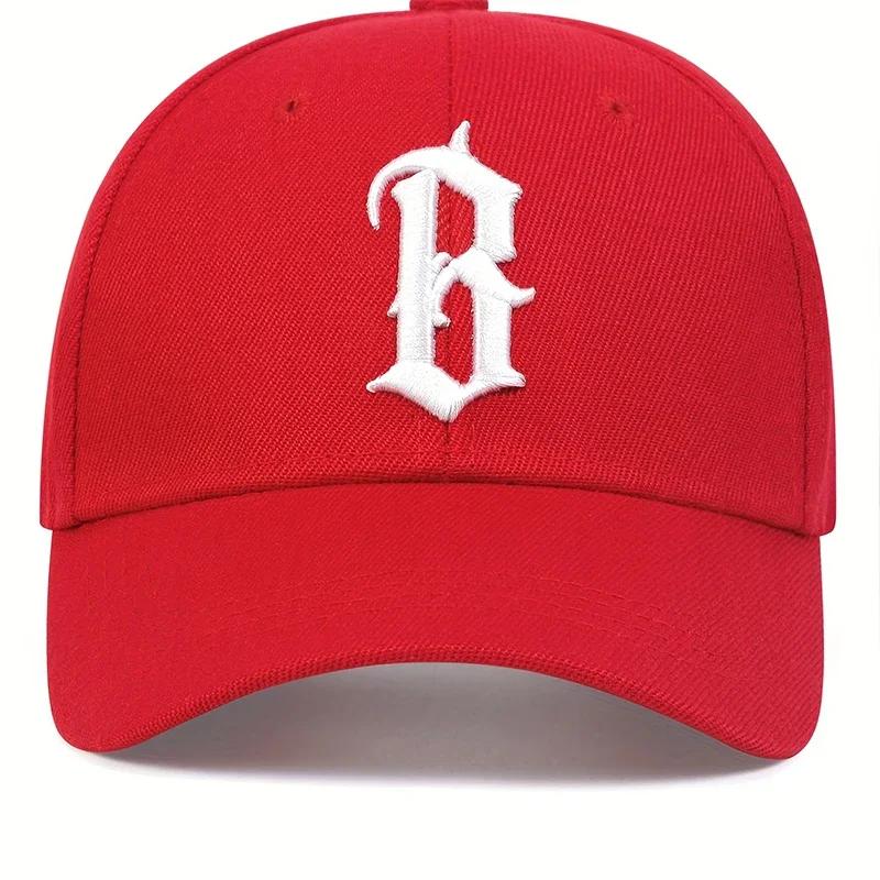 Damskie Czapki Baseballowe z Haftem Litery B Wiosna i Jesień Do Użytku Zewnętrznego Regulowane Codzienne Czapki Czapka Hip Hop Czapka Przeciwsłoneczna Dla Mężczyzn I