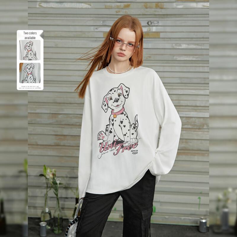 UNIFREE Women s Dalmatian Print Long Sleeve T-Shirt L