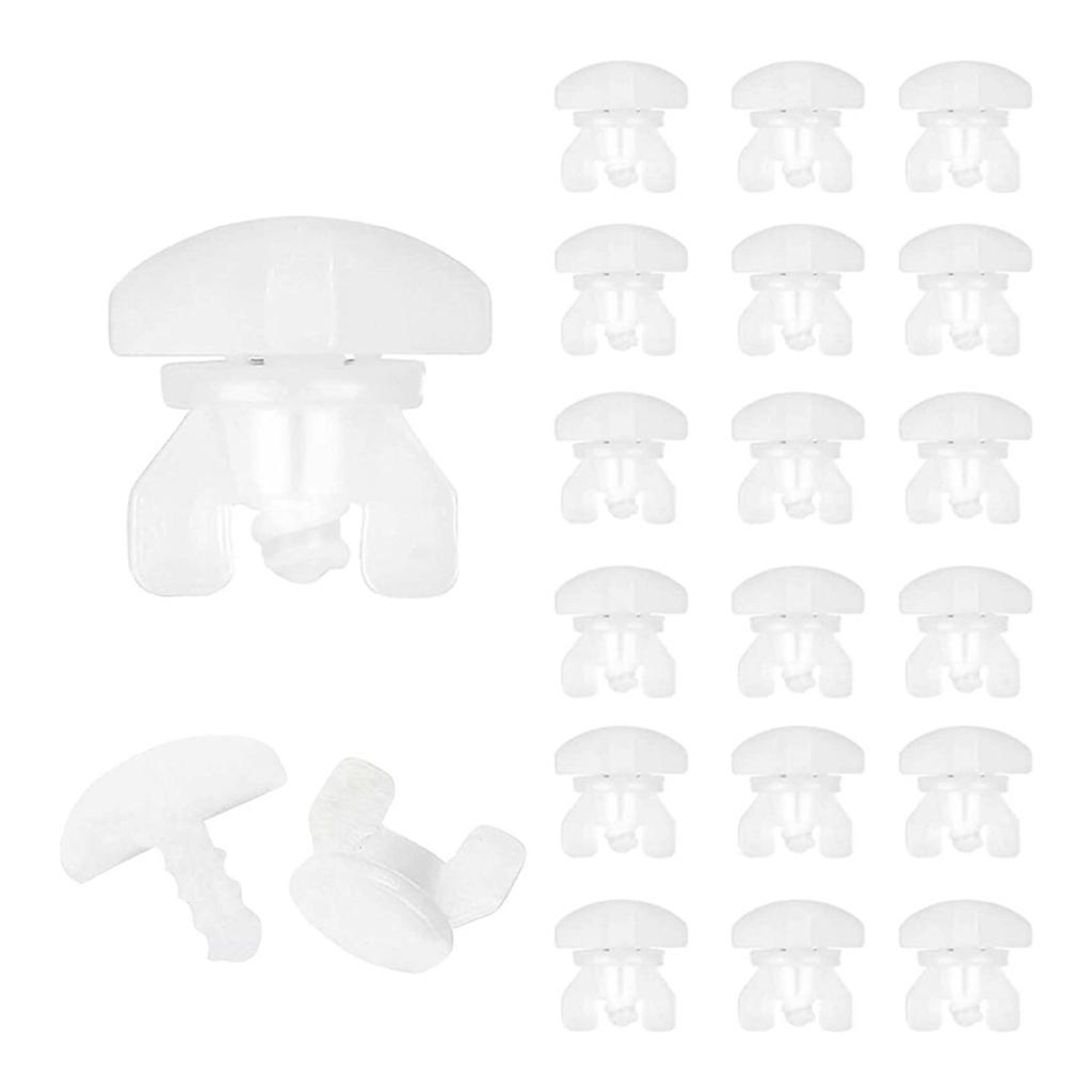 Balení 20/40 ks Stoperů do záclonových kolejnic Bílý plast Jezdci do záclonových kolejnic Náhradní příslušenství k záclonám