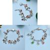 Christmas Snowman Deer Charm Bracelets Zinc Alloy Holiday Gift For Men Women