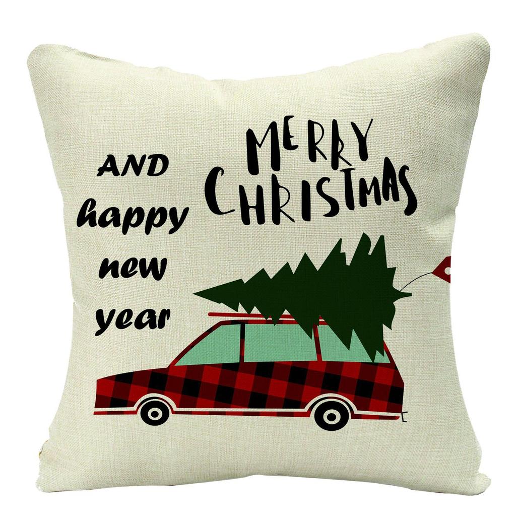 New Christmas Pillow, Linen Waist Pillow Case, Festive Home Sofa Decoration Pillow Cushion Cover
