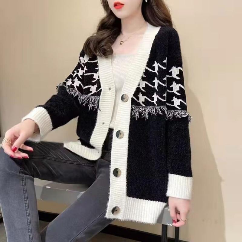 Koreanischer Pullover Cardigan Mantel Damen Frühling 2023 Neu Locker Vielseitige Oberbekleidung Quaste Lässiger Strickcardigan Pullover Damen Tops