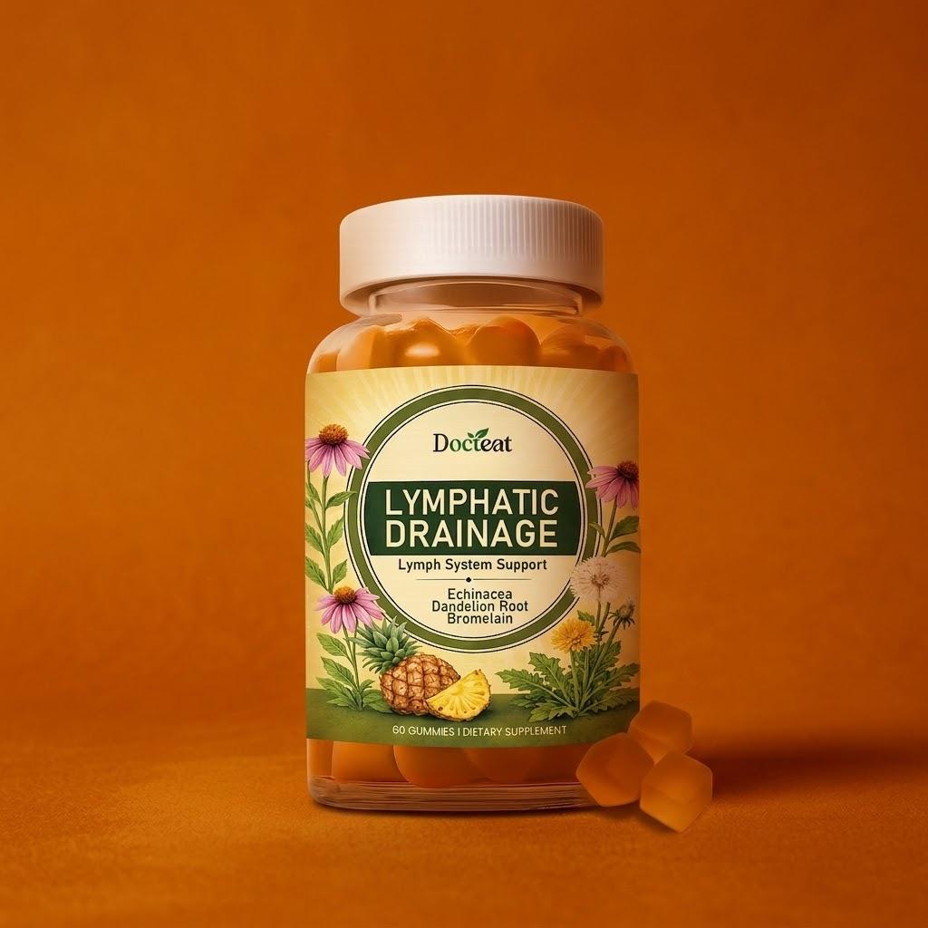 Docteat Lymphdrainage Gummibärchen – Tägliche natürliche Reinigung & Vitalitätsunterstützung mit pflanzlichen Extrakten & essentiellen Vitaminen 1pack