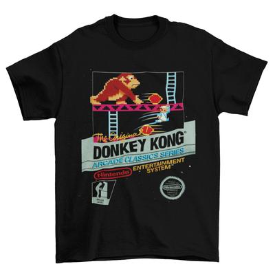 T-Shirt Donkey Kong Classic NES Cover Unisex Cotone Adulto Divertente Videogioco Nuova