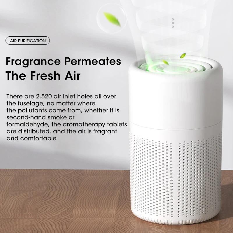 Air Purifier Smoke Odor Negative Ion Generator Household HEPA Air Purifier Efficient Purifying Air Formaldehyde for Car and Room