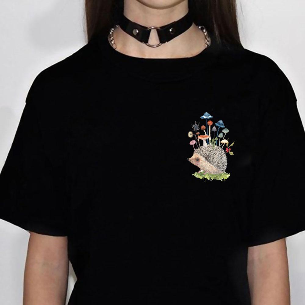 Hedgehog tshirt Women harajuku Y2K funny tshirts girl streetwear designer comic clothing