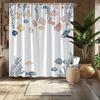 Ocean Themed Shower Curtain, Seashells & Fish Illustration, Fade-Resistant Polyester, Vibrant Underwater Scene