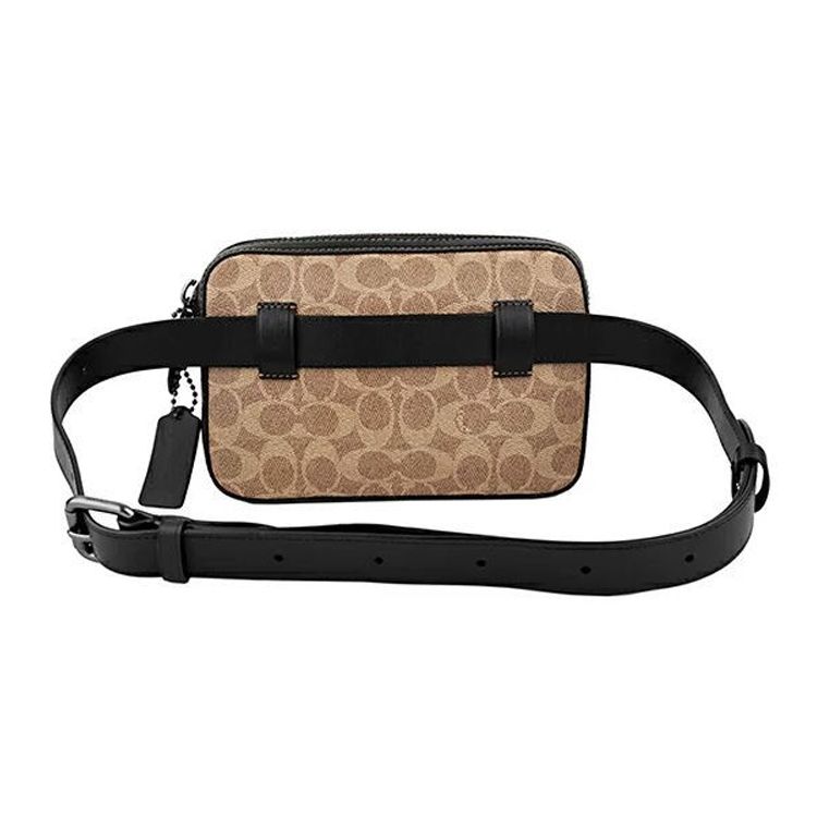 Coach Metropolitan 21 Classic Monogram Color Block Pebble Leather Waist Bag Small Men Waist Bag Khaki 69355-JIKHA