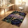 Gothic Bat Moon Theme Soft Crystal Velvet Rug Custom Name & Text Print Non Slip Floor Rug for Bedroom Living Room
