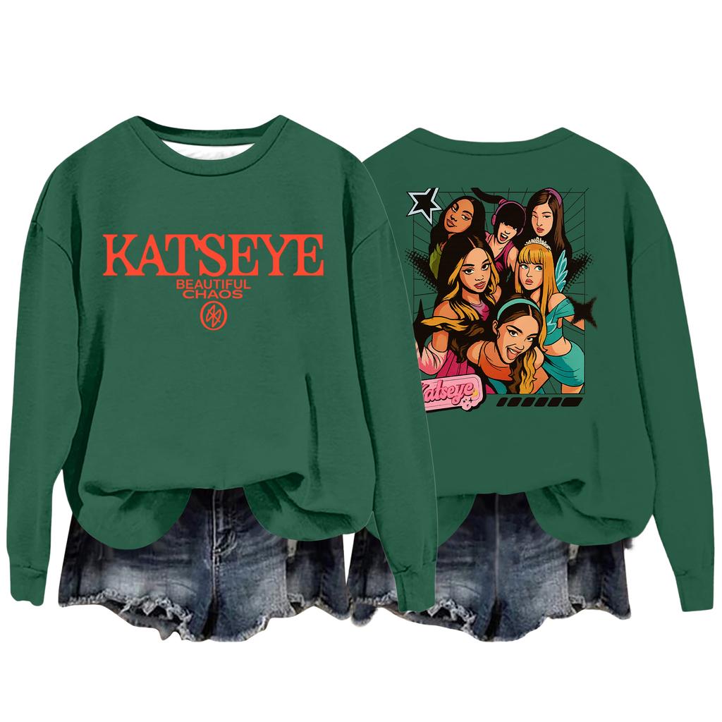 Damenmode Lässiges Langarm Locker Bedrucktes Sweatshirt