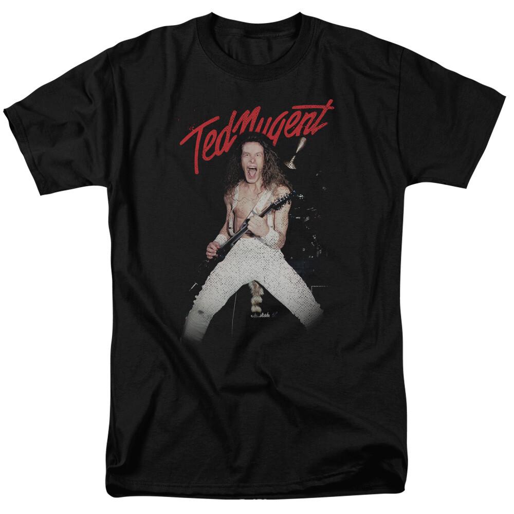 26 Ted Nugent Rockin T Shirt Licensed Psychedelic Rock Hard Rock N Roll Tee Black Unisex T-Shirt XXXXL