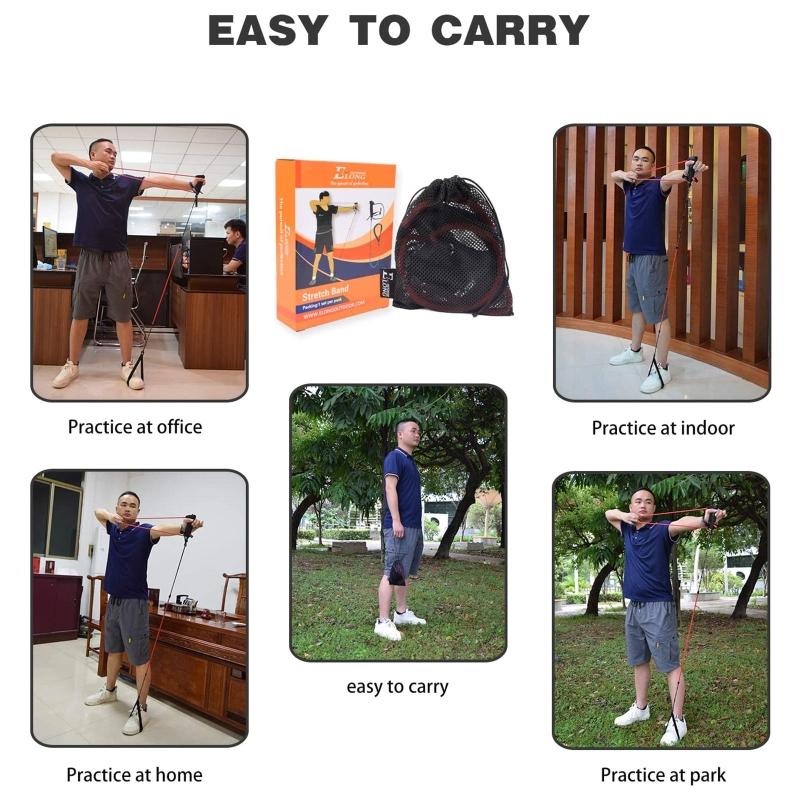 Recurve Bow Resistance Band Exerciser Training Device for Beginners Shooting