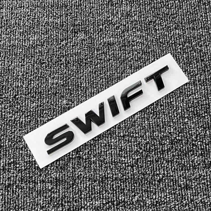 Swift Emblem Car Logo Stickers 3D Letter Word Rear Trunk ABS Plastic Chrome Silver Nameplate Auto Badge Decal чёрный