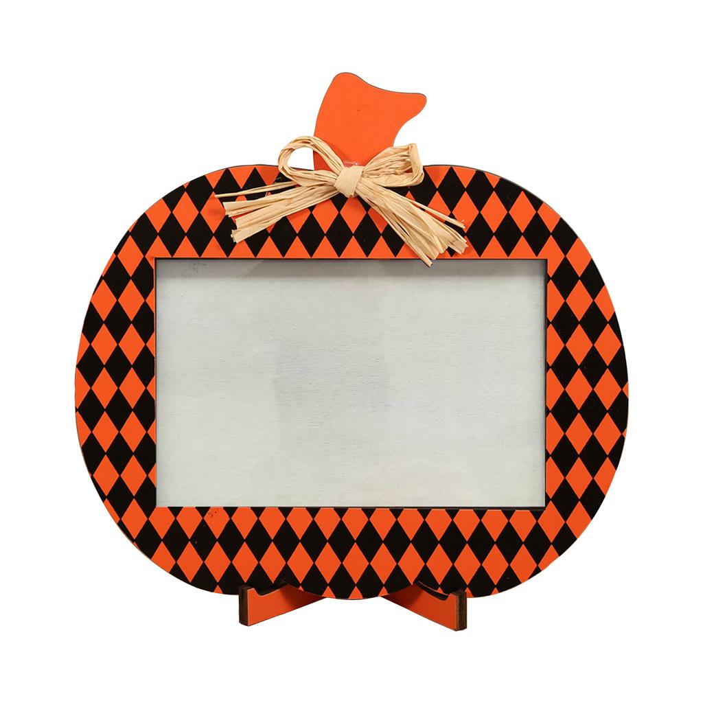 Halloween Pumpkin Picture Frames, Wooden Frames For Fall Thanksgiving Halloween Party Photo Desktop Ornaments