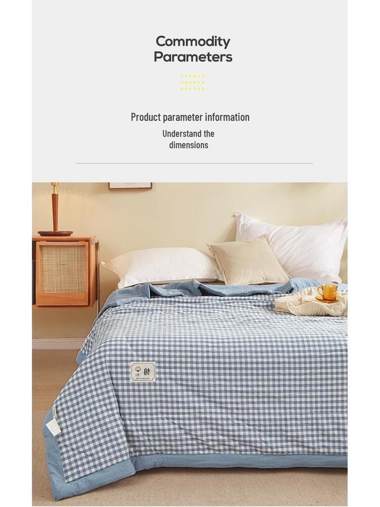 100% Cotton Summer Air Conditioning Quilt - Lightweight Quilt for Students and Children