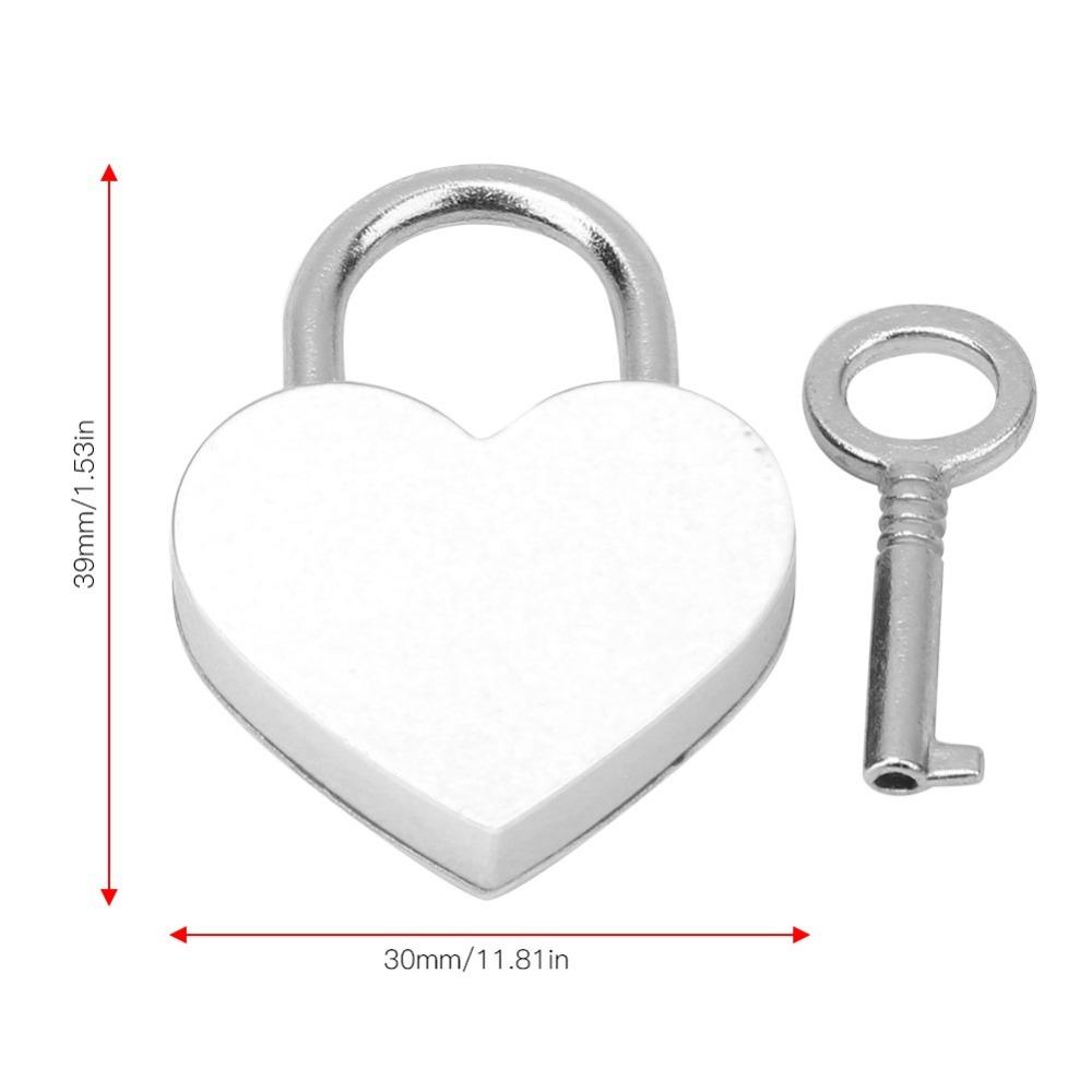 

2pcs White&Black&Purple Heart Lock Metal Mini Heart Lock With Keys Padlock Household белый