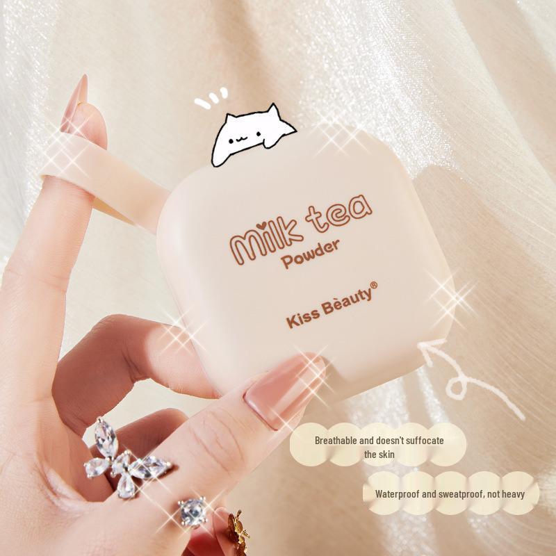Kiss Beauty Pudr s medem pro kontrolu mastnoty: Dlouhotrvající, Voděodolný, Soft Focus, Přenosný Dvouvrstvý Fixační Puder.
