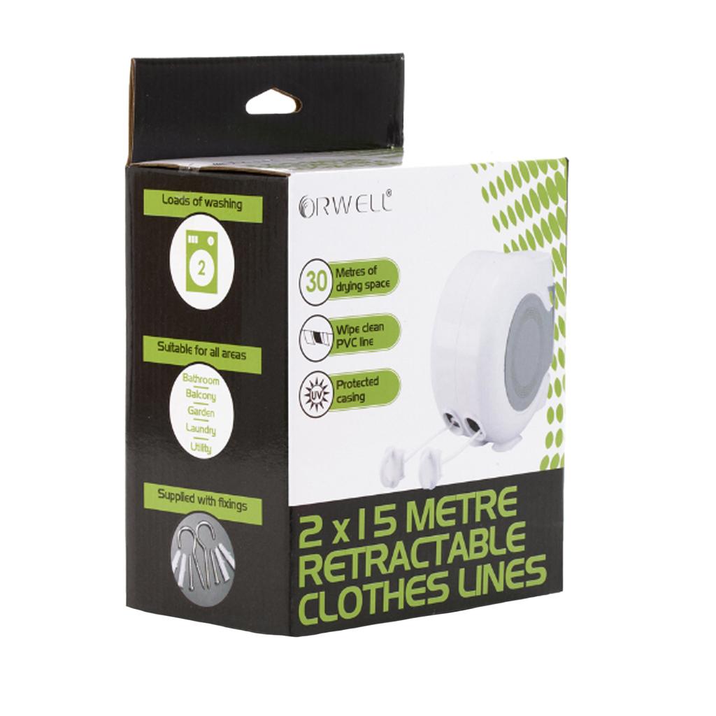 Orwell Twin Line Retractable Clothes Line 30m