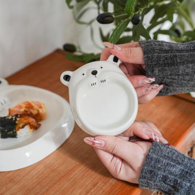 Ceramic Small Flavor Plate, Cute Little Dog Sauce Plate, Butter Small Plate, Mini Sushi Soy Sauce Dipping Bowl