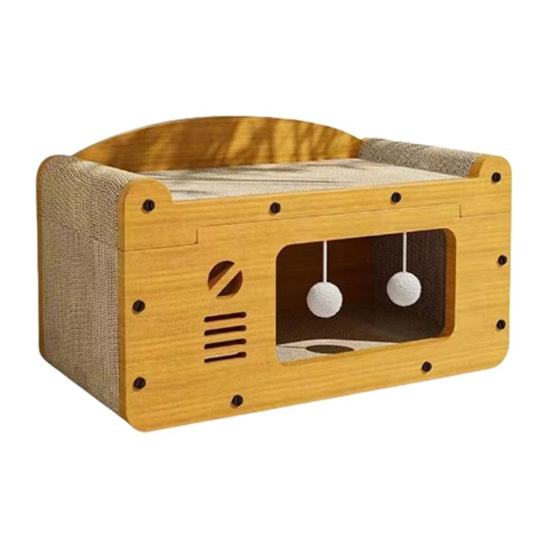 

Cats Bed Sofa Large Pet Scratching Board Cartoon Bed with Dangling Pendant Cats Sleep Bed Cats Sofa
