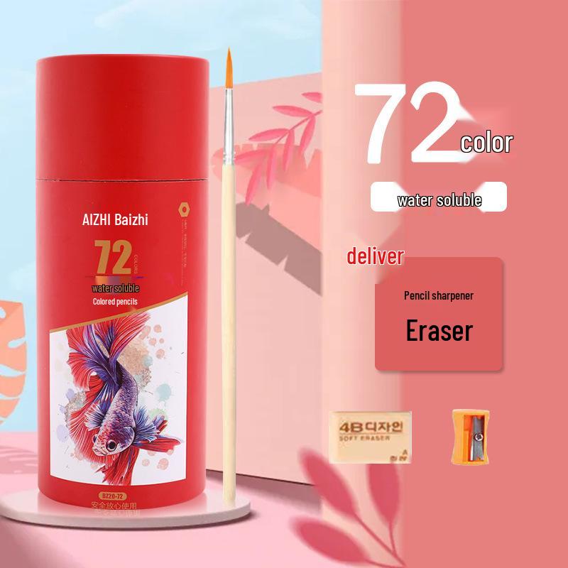 Sześciokątne Kredki Kolorowe Rozpuszczalne w Wodzie na Bazie Oleju - 12, 24, 36, 48, 72 Kolory - Zestaw do Rysowania dla Studenta